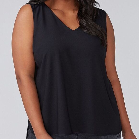 Lane Bryant V-Neck Essential Shell Top Blue Sleeveless Tank 22 Plus - Picture 5 of 5
